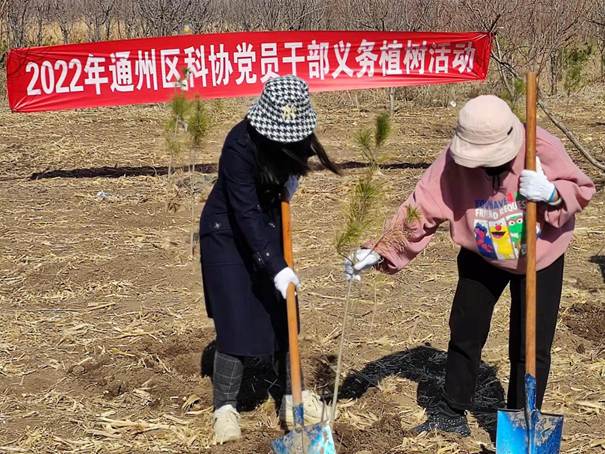 通州区科协党支部开展新时代文明实践义务植树活动